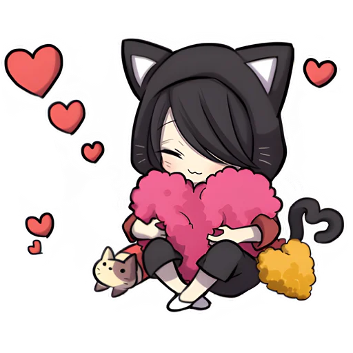 ❤️ Стикер «Черный котенок 2» для Telegram