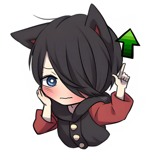 👆 Стикер «Черный котенок 2» для Telegram