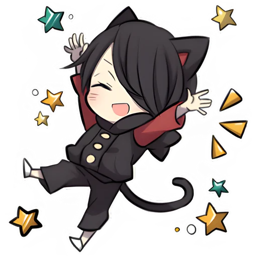 🥳 Стикер «Черный котенок 2» для Telegram