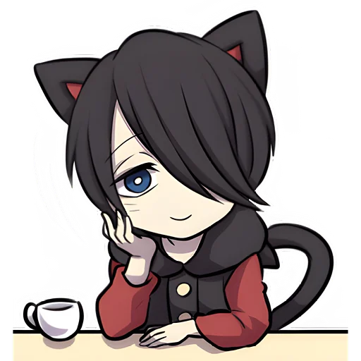 ☕️ Стикер «Черный котенок 2» для Telegram