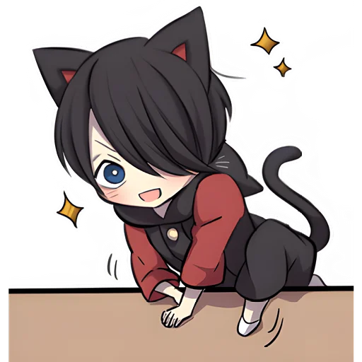 😁 Стикер «Черный котенок 2» для Telegram