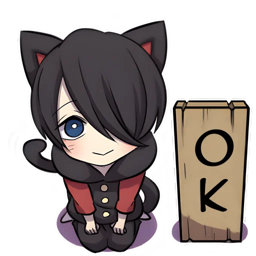 👌 Стикер «Черный котенок 2» для Telegram
