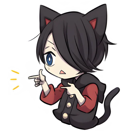 🫵 Стикер «Черный котенок 2» для Telegram