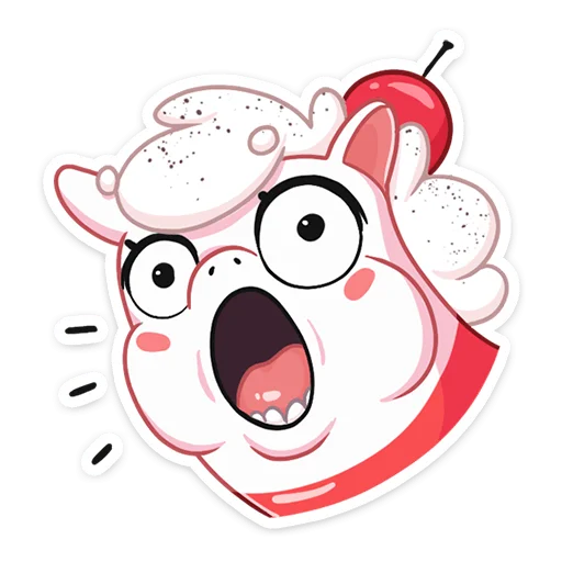 😱 Стикер «У единорожека Мороженко появился новый вкус -» для Telegram