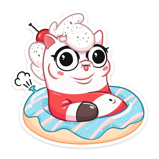 🍩 Стикер «У единорожека Мороженко появился новый вкус -» для Telegram