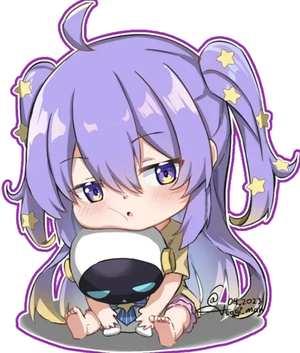 😏 Стикер «Chibi Moona Hoshinova» для Telegram