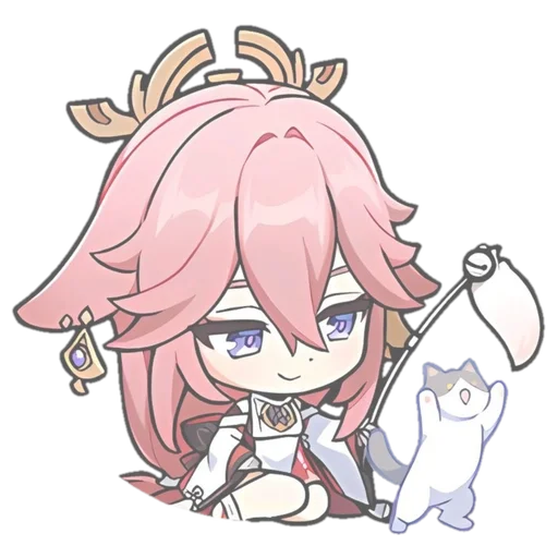 🌟 Стикер «chibi miko» для Telegram