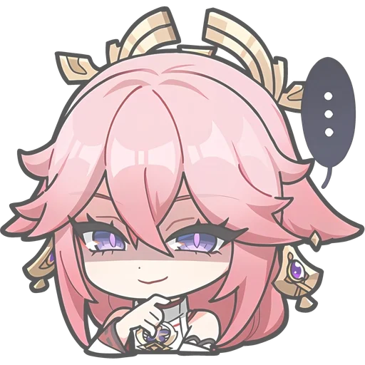 Стикерпак chibi miko для Telegram