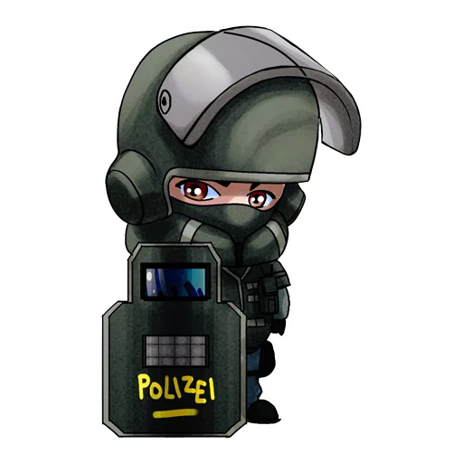 🇩🇪 Стикер «Chibi Rainbow6Siege» для Telegram