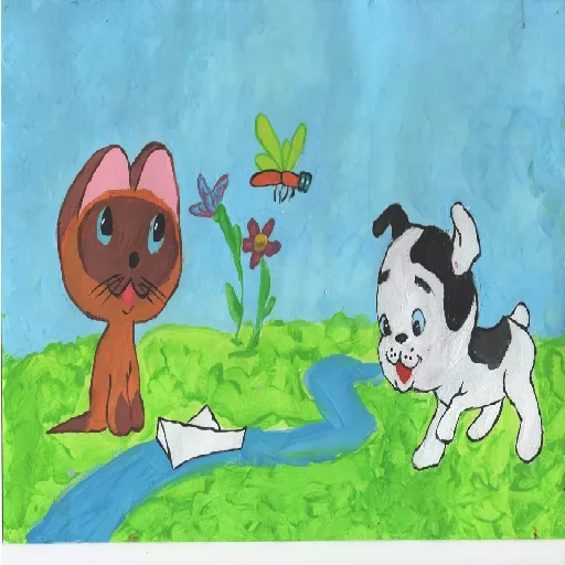 🐈 Стикер «Детские рисунки» для Telegram