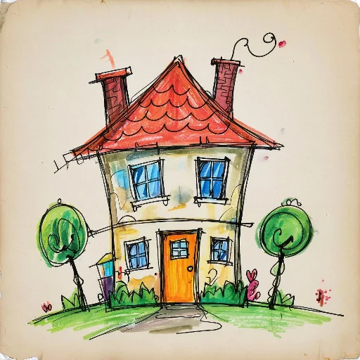 🏡 Стикер «Детские рисунки» для Telegram