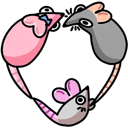 ❤️ Эмодзи «Крис, Кристина и Крысюк» для Telegram