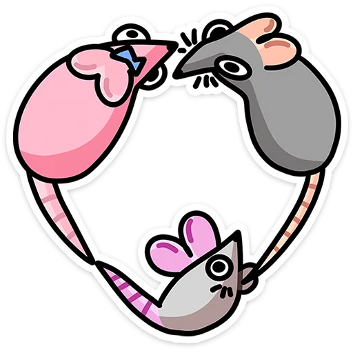 ❤️ Стикер «Крис, Кристина и Крысюк» для Telegram