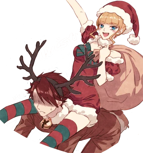🦌 Стикер «Christmas Anime» для Telegram