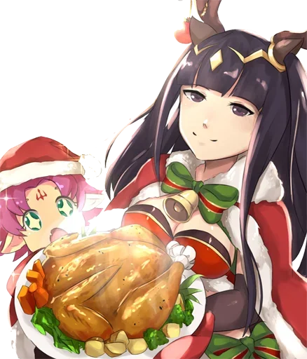 🍗 Стикер «Christmas Anime» для Telegram
