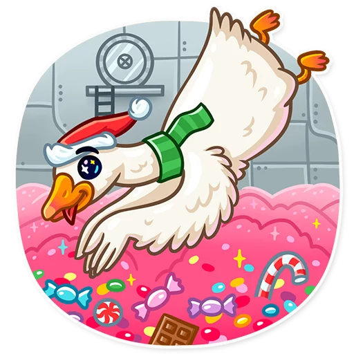 😋 Стикер «Christmas Goose» для Telegram