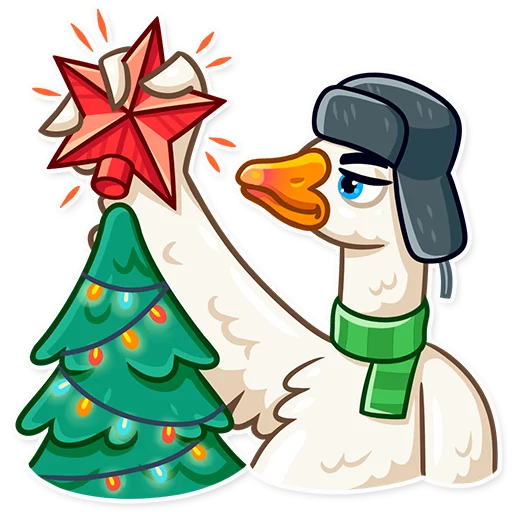🎄 Стикер «Christmas Goose» для Telegram
