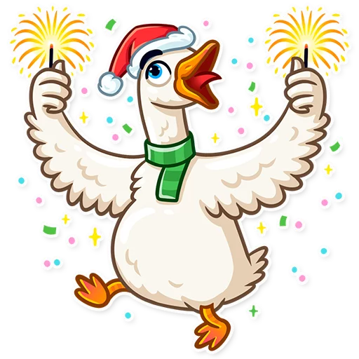 🥳 Стикер «Christmas Goose» для Telegram