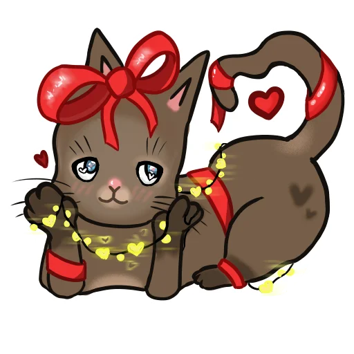 😘 Стикер «новогодний кот» для Telegram