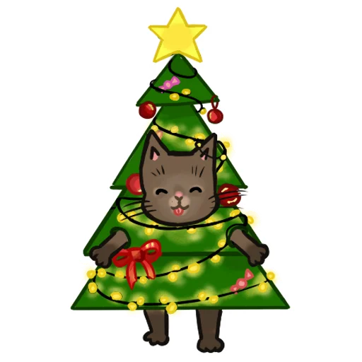 😜 Стикер «новогодний кот» для Telegram