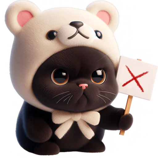 🙅‍♂ Стикер «Мишка котик» для Telegram