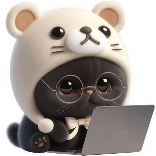 📱 Стикер «Мишка котик» для Telegram