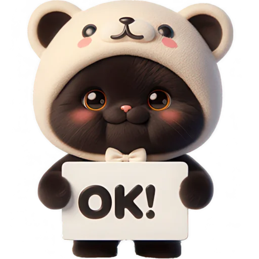 🆗 Стикер «Мишка котик» для Telegram