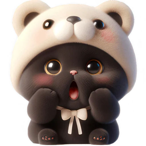😱 Стикер «Мишка котик» для Telegram