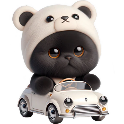 🚗 Стикер «Мишка котик» для Telegram