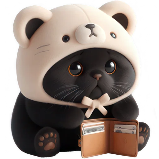 💰 Стикер «Мишка котик» для Telegram