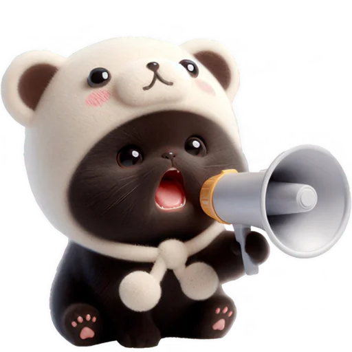 📢 Стикер «Мишка котик» для Telegram