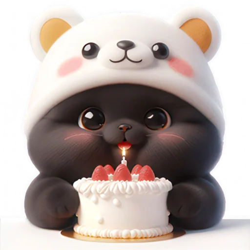 🎂 Стикер «Мишка котик» для Telegram