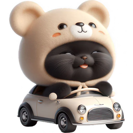 🚗 Стикер «Мишка котик» для Telegram