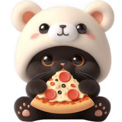 🍕 Стикер «Мишка котик» для Telegram