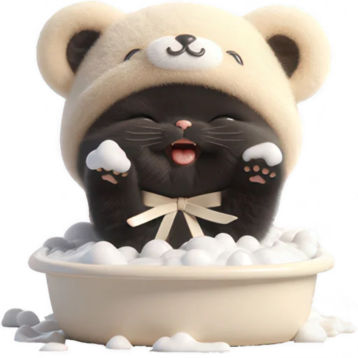 🛁 Стикер «Мишка котик» для Telegram