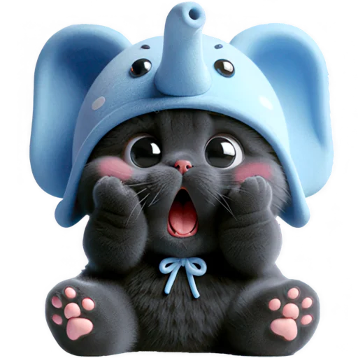 😱 Стикер «Пушистый слоник» для Telegram