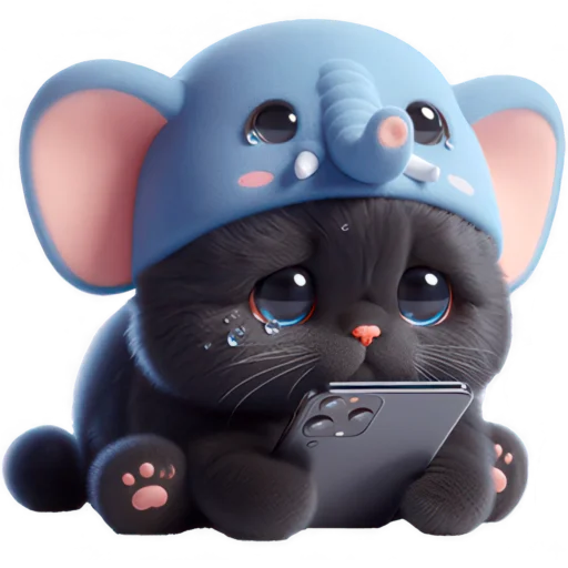 📱 Стикер «Пушистый слоник» для Telegram