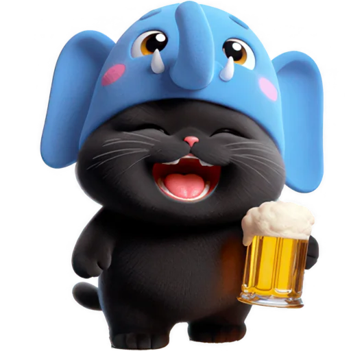 🍺 Стикер «Пушистый слоник» для Telegram