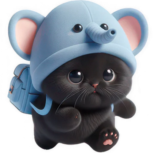 🎒 Стикер «Пушистый слоник» для Telegram