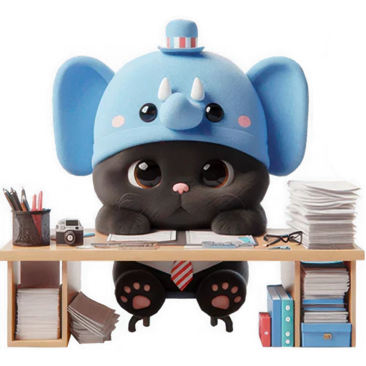 ✍ Стикер «Пушистый слоник» для Telegram