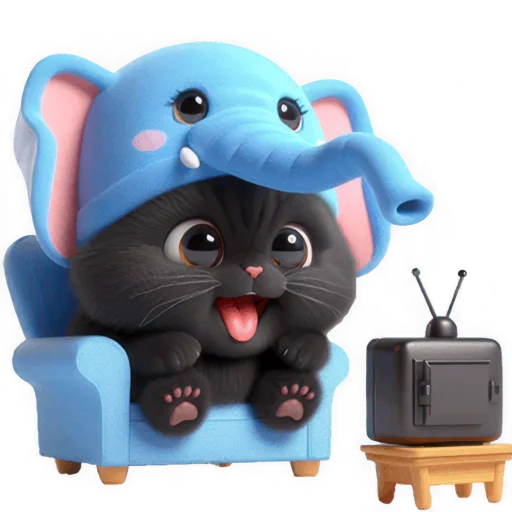 📺 Стикер «Пушистый слоник» для Telegram