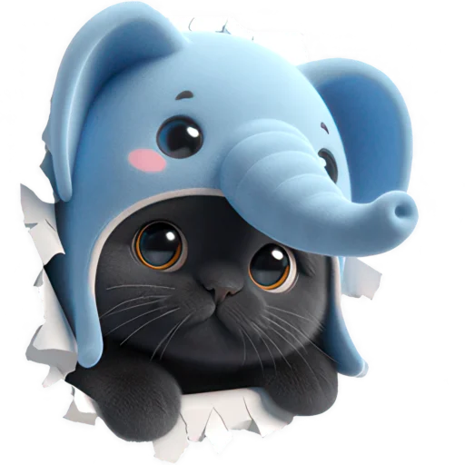 👁 Стикер «Пушистый слоник» для Telegram