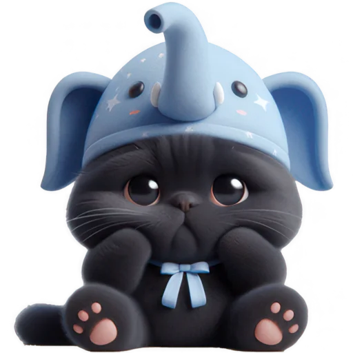 😞 Стикер «Пушистый слоник» для Telegram