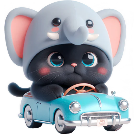 🚗 Стикер «Пушистый слоник» для Telegram