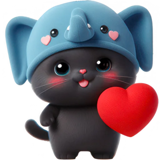 ❤️ Стикер «Пушистый слоник» для Telegram