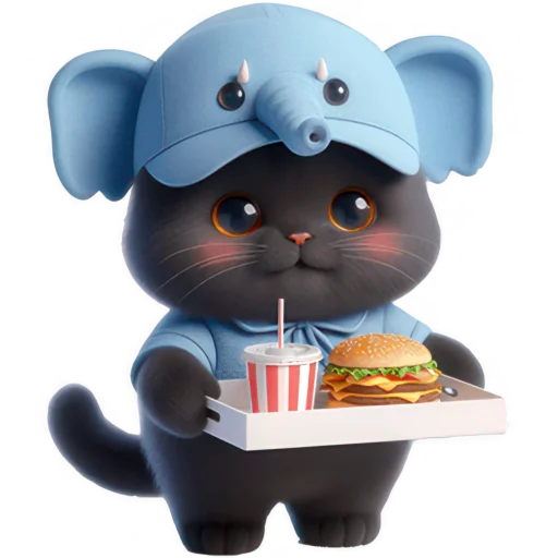 🍔 Стикер «Пушистый слоник» для Telegram