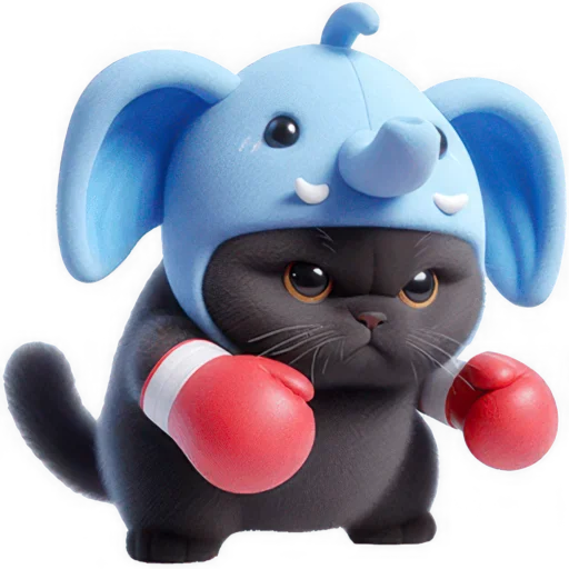 🥊 Стикер «Пушистый слоник» для Telegram