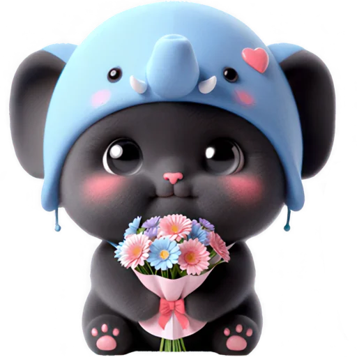 💐 Стикер «Пушистый слоник» для Telegram
