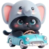 🚗 Эмодзи «Пушистый слоник» для Telegram