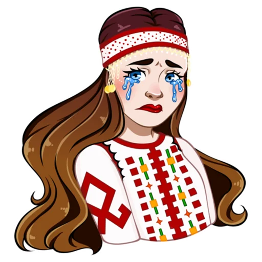 😭 Стикер «Русская девушка» для Telegram